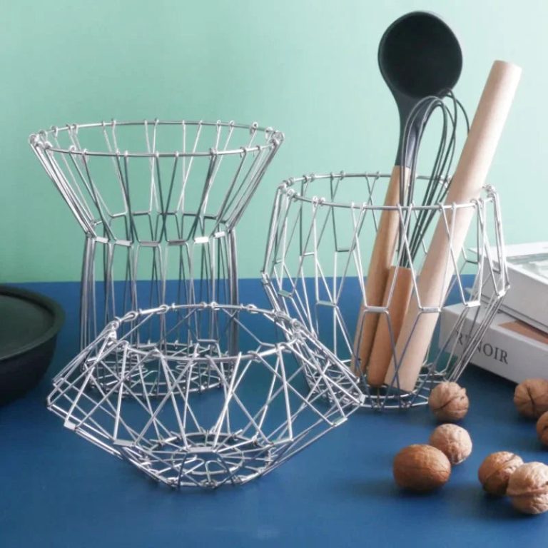 Corbeilles À Fruits En Bambou Rétro Pliable En Bois Pour Table De